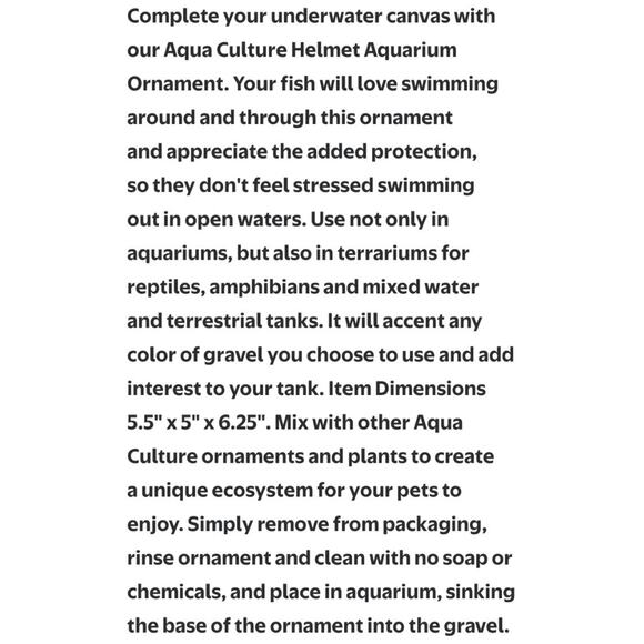 Aquarium Divers Helmet Diving Hide Fish Tank Decoration Ornament Reptile New - Picture 7 of 9